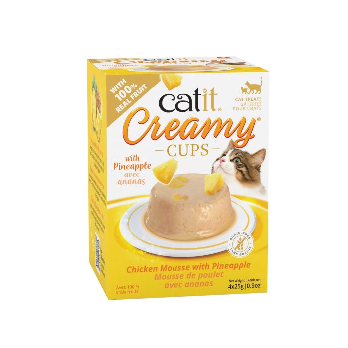 Catit Creamy Cups - Chicken & Pineapple Mousse, 4 x 25 g