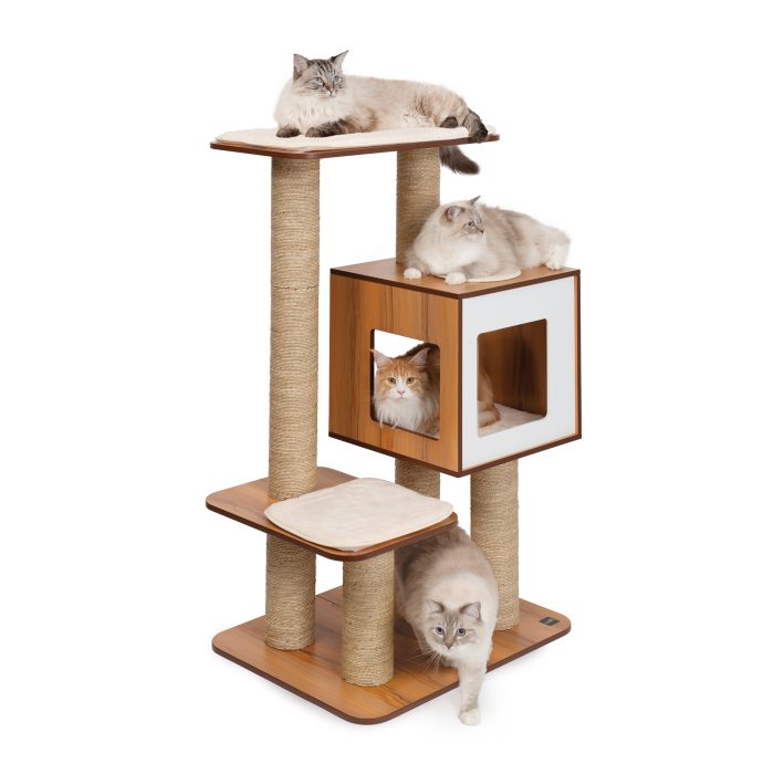 Catit Vesper High Base - Giant - Walnut - 89 x 64 x 133 cm (35 x 25 x 52.5 in)