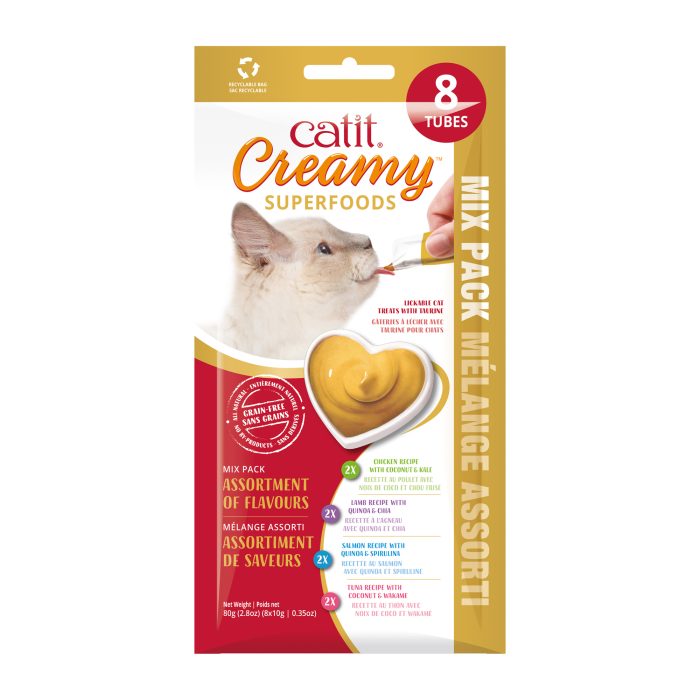 Catit Creamy Superaliments - Mélange Assorti, Paquet de 8