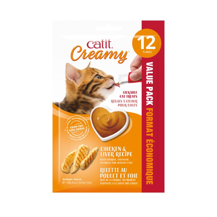 Catit Creamy - Poulet & Foie, Paquet de 12