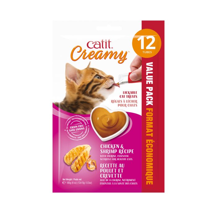 Catit Creamy - Poulet & Crevette, Paquet de 12