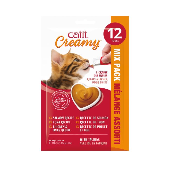 Catit Creamy - Mélange Assorti, Paquet de 12