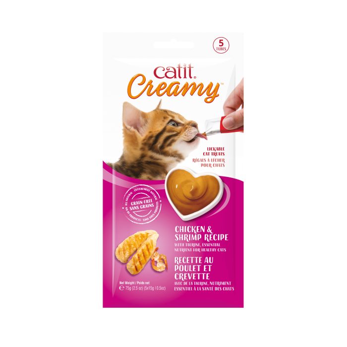 Catit Creamy - Poulet & Crevette, 5 x 15 g